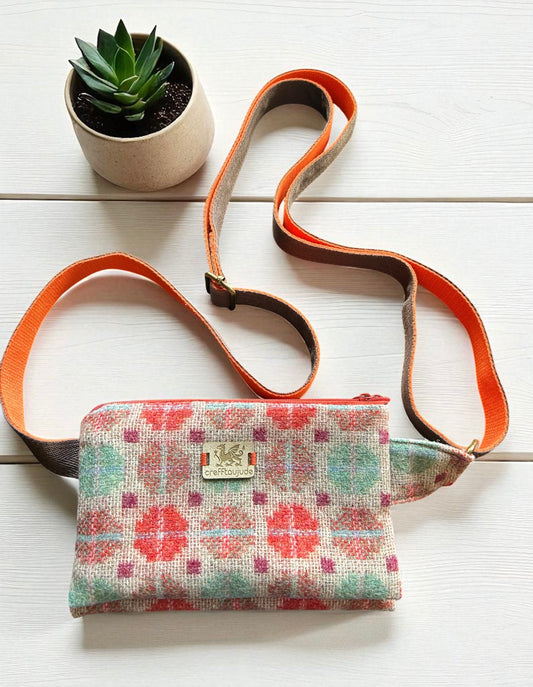 Small Crossbody bag, double pouched with zip pocket