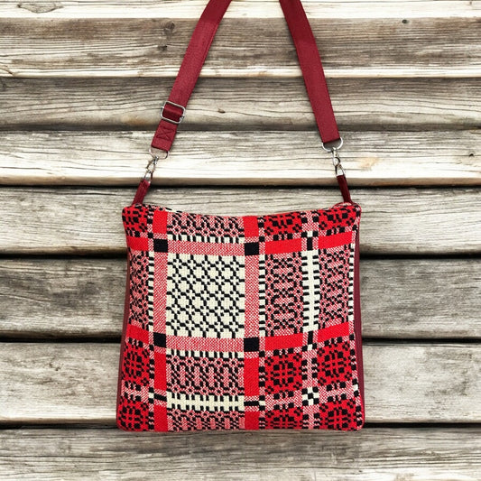 vintage  Welsh tapestry and leather Shoulder bag