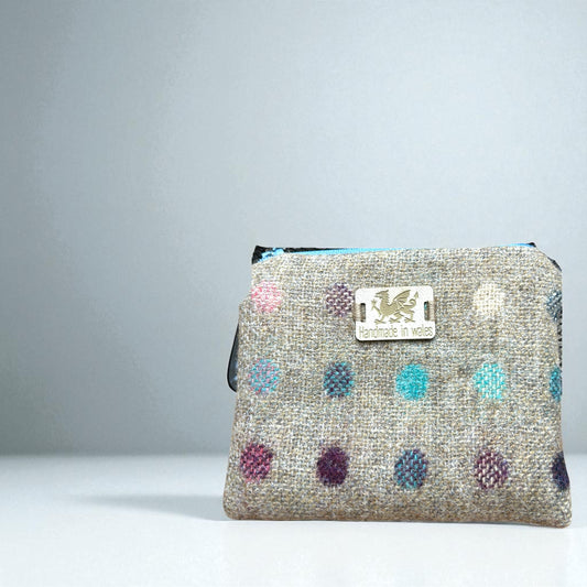Wool and leather purse