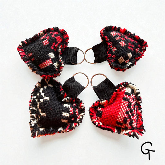 Handmade Welsh wool tapestry heart keyring