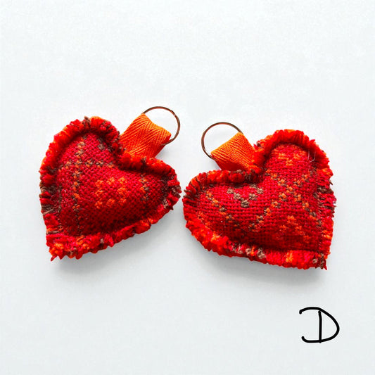 Handmade Welsh wool tapestry heart keyring (Copy)