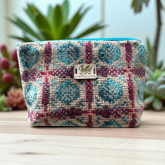 Upcycled wool mix make -up bag