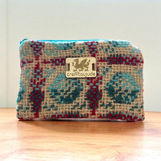 Upcycled wool mix coin purse