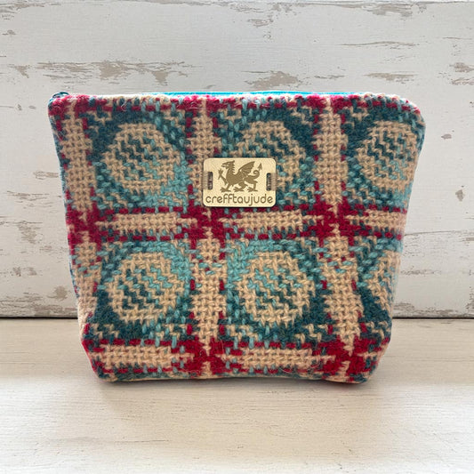 Upcycled wool mix make up bag