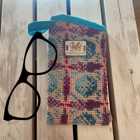 Upcycled wool mix glasses case /phone case