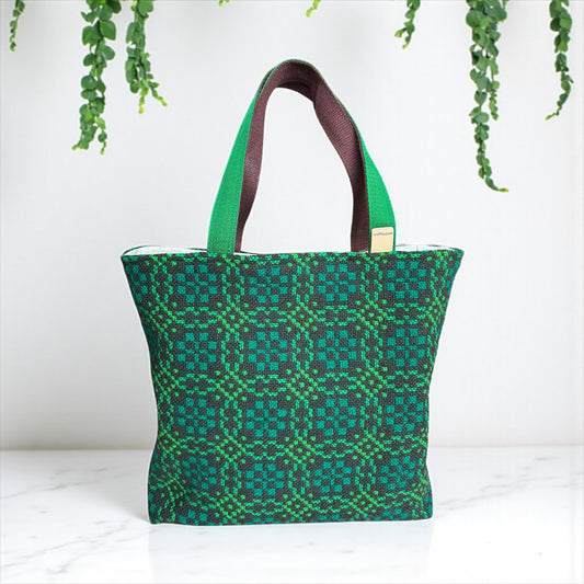 Vintage Welsh wool tapestry tote bag