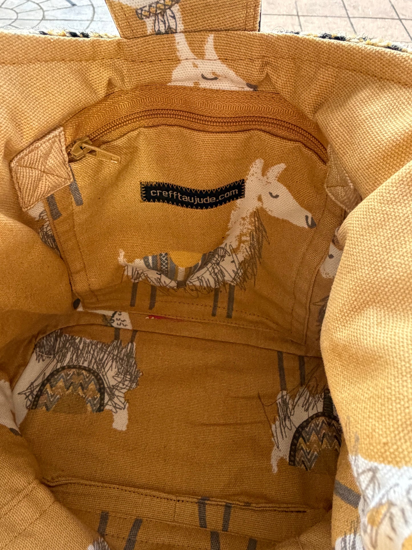 Welsh tapestry bucket crossbody bag
