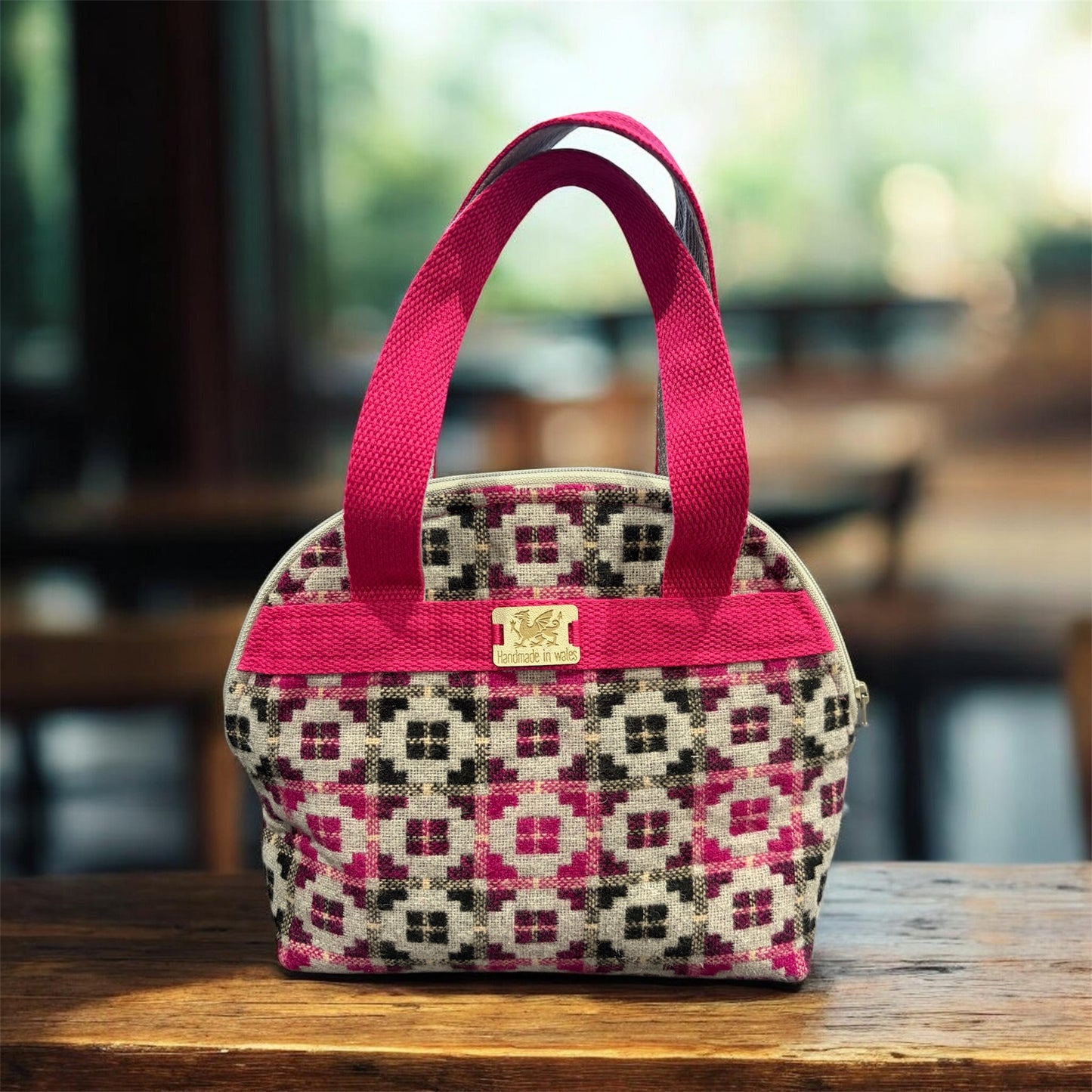 Wool mix dome handbag
