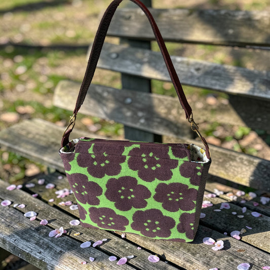 Wool and leather shoulder bag