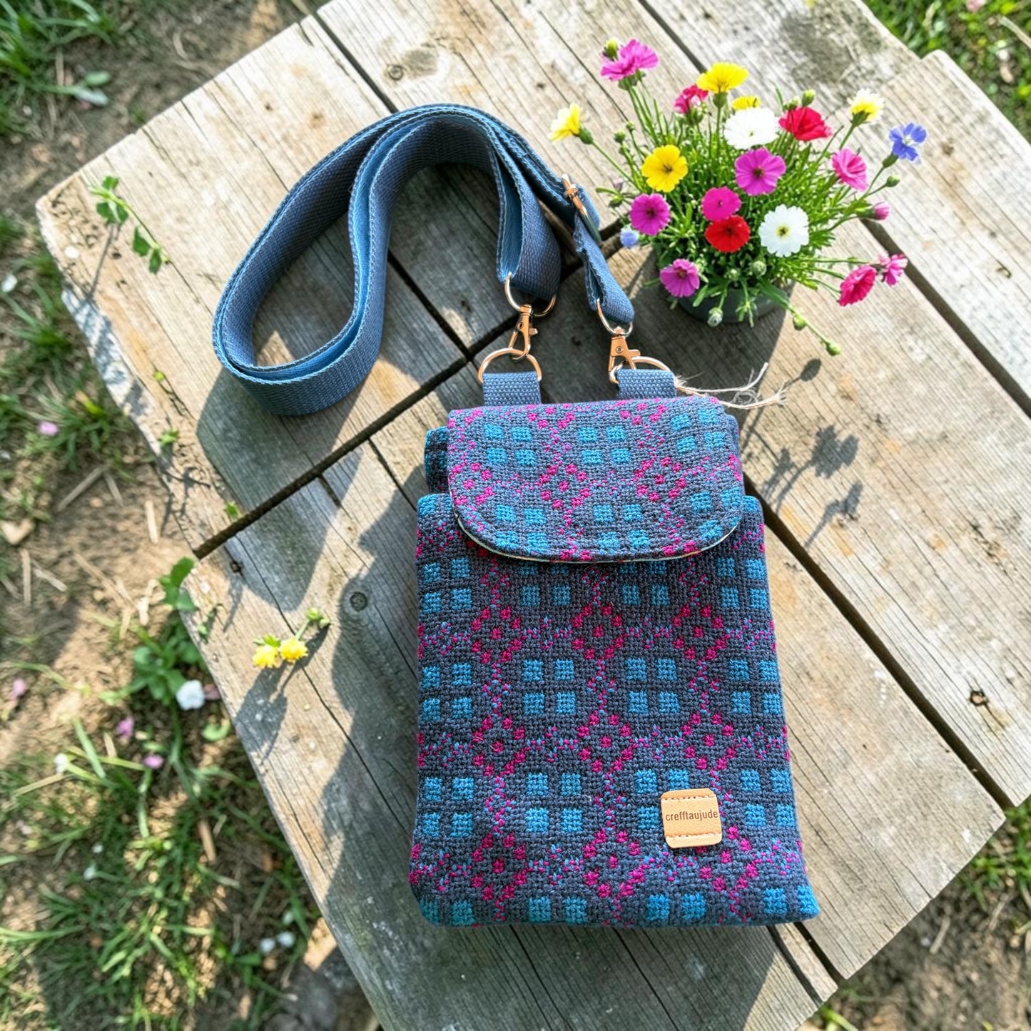 Welsh tapestry mobile phone crossbody bag