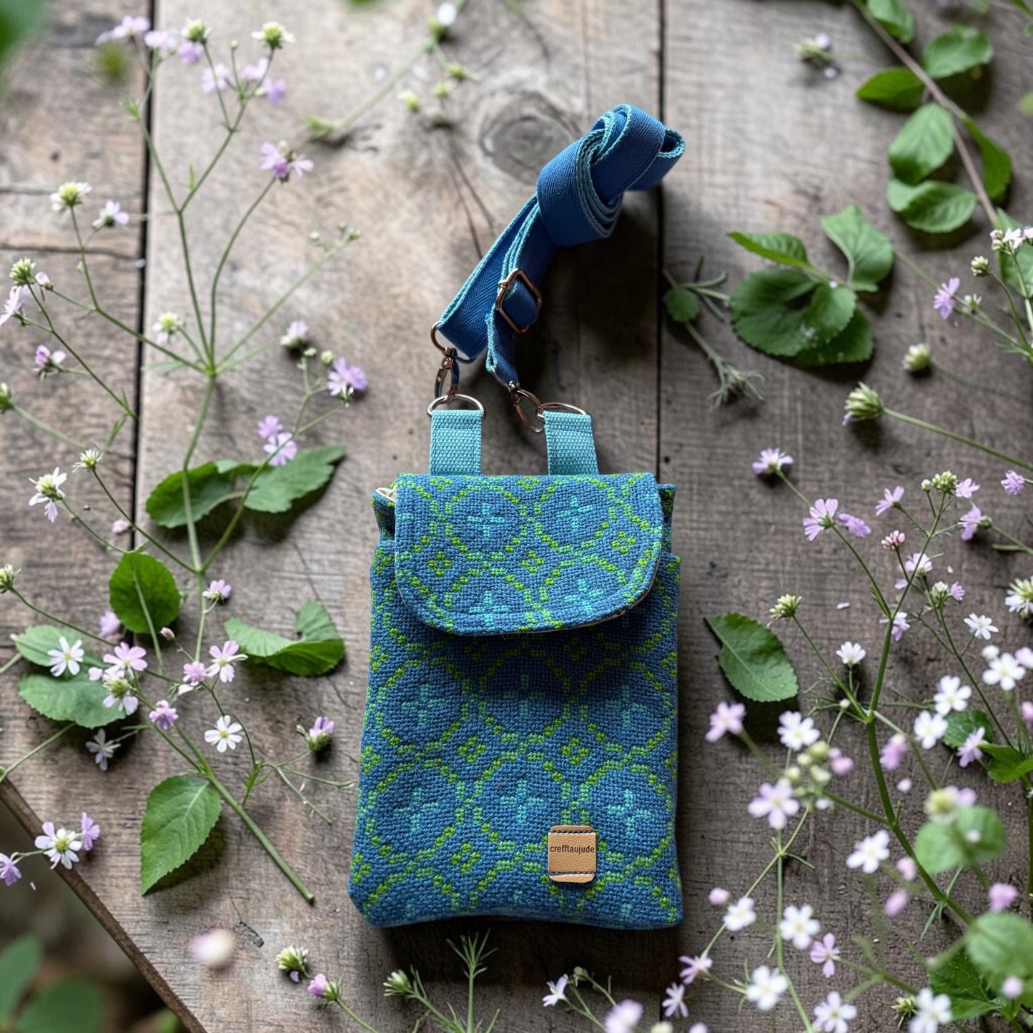 The Melindwr — Authentic Vintage Welsh Tapestry Phone Crossbody Bag