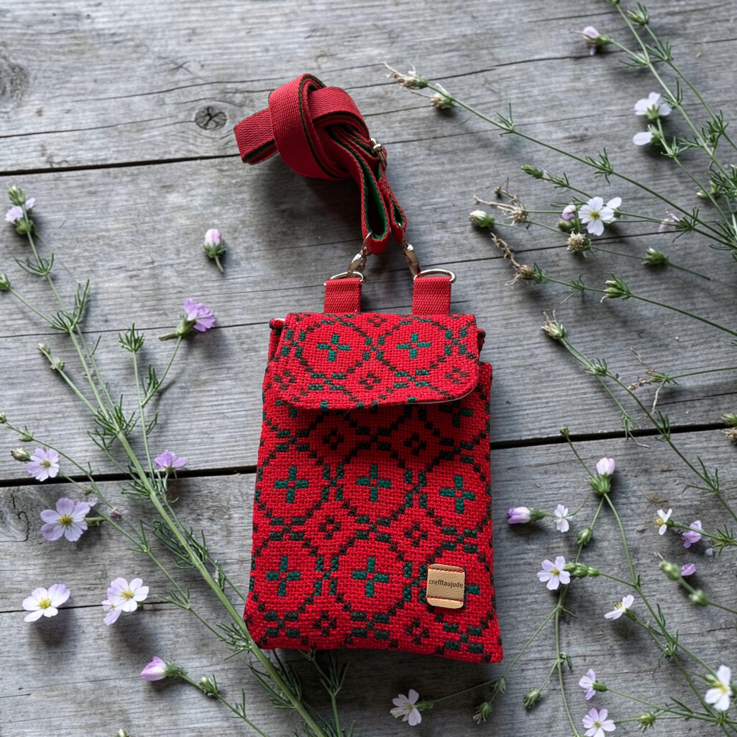 The Melindwr — Authentic Vintage Welsh Tapestry Phone Crossbody Bag