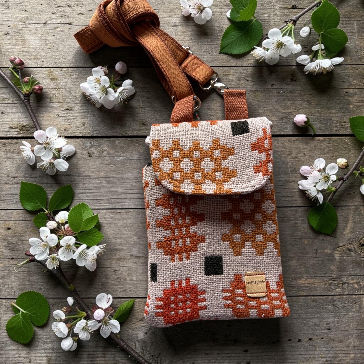 The Melindwr — Authentic Vintage Welsh Tapestry Phone Crossbody Bag