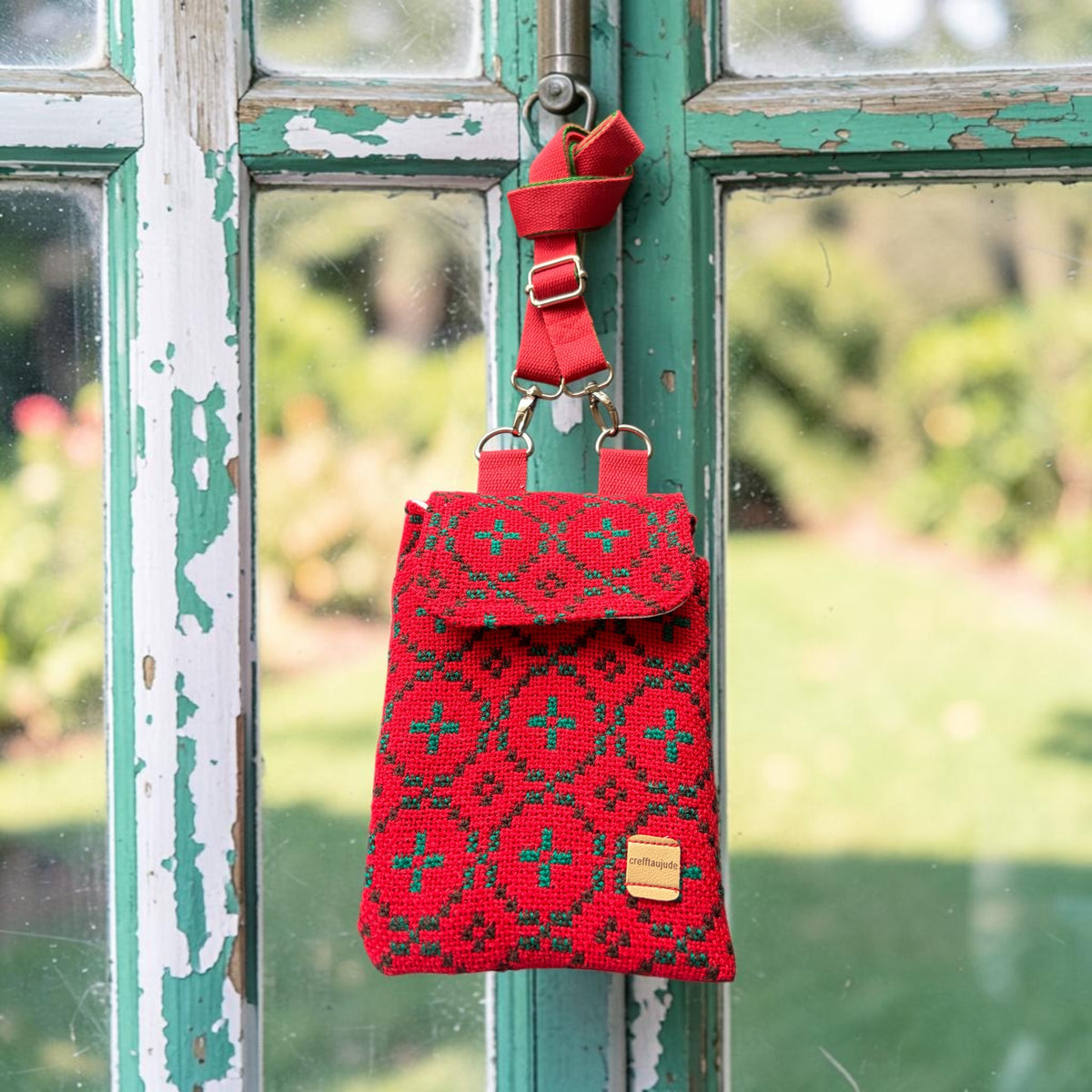 The Melindwr mini phone bag in Welsh tapestry