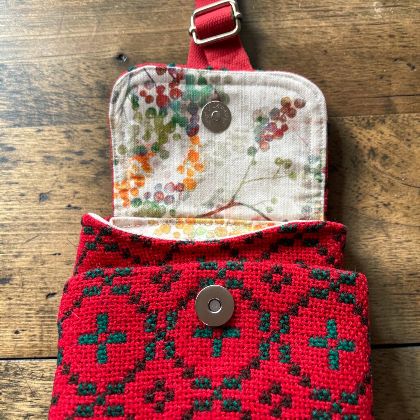 The Melindwr mini phone bag in Welsh tapestry